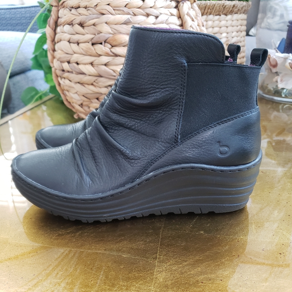 Bionica Black Wedge Ankle Boots